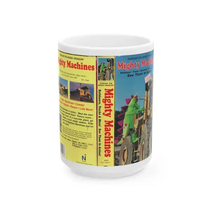DUNCAN THE MAGIC DRAGON MIGHTY MACHINES (VHS COVER) - White Coffee Mug 15oz - Go Mug Yourself