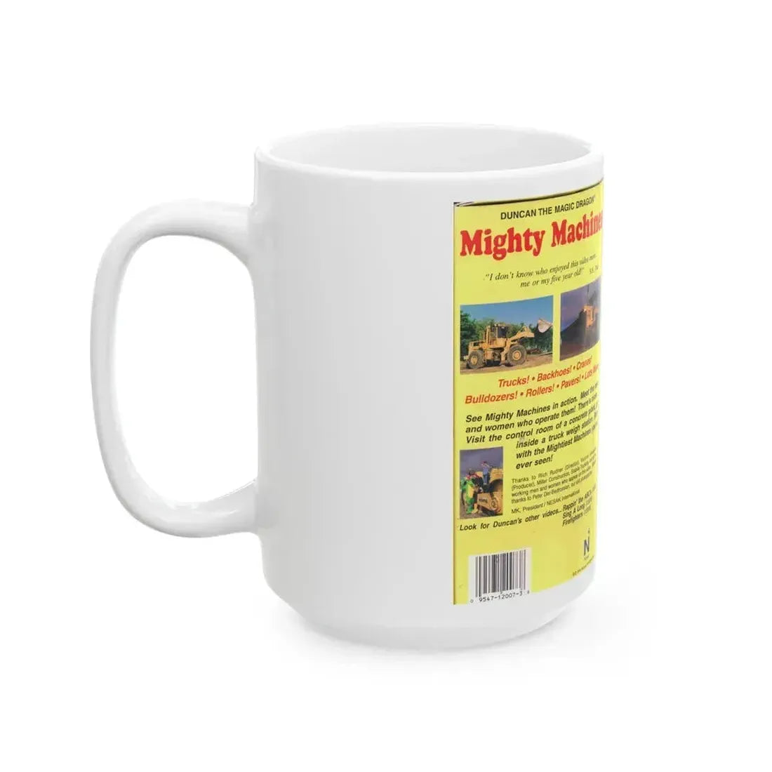 DUNCAN THE MAGIC DRAGON MIGHTY MACHINES (VHS COVER) - White Coffee Mug - Go Mug Yourself