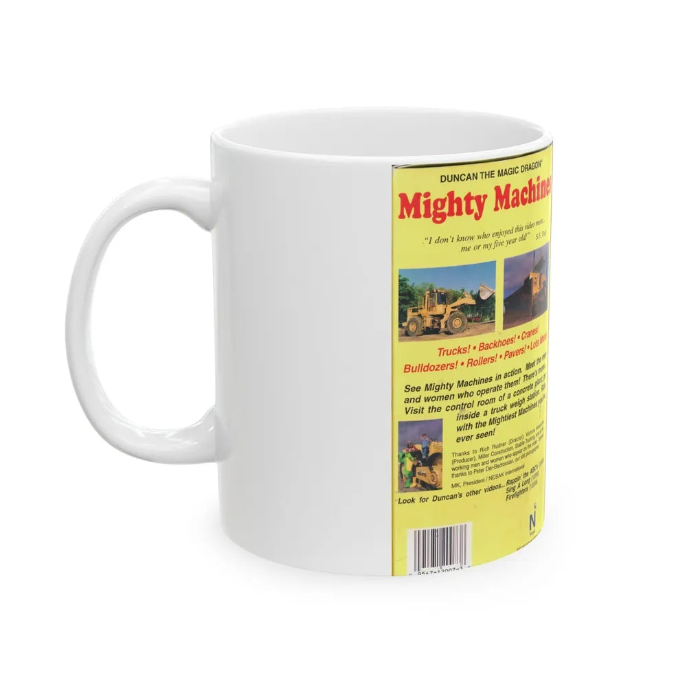 DUNCAN THE MAGIC DRAGON MIGHTY MACHINES (VHS COVER) - White Coffee Mug-Go Mug Yourself