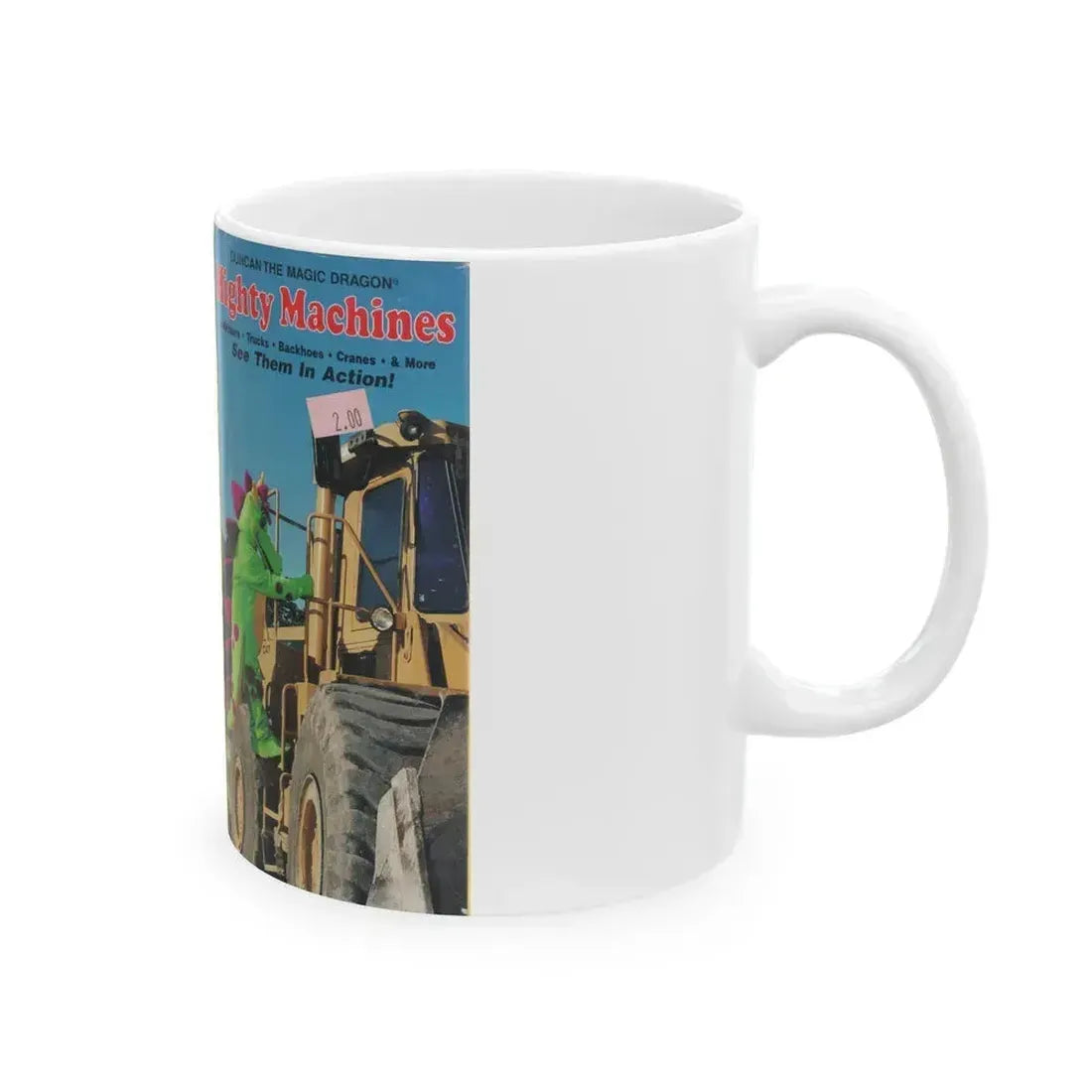 DUNCAN THE MAGIC DRAGON MIGHTY MACHINES (VHS COVER) - White Coffee Mug - Go Mug Yourself