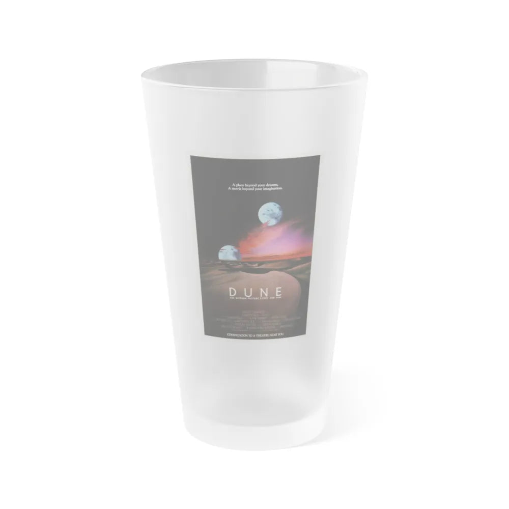 DUNE (TEASER) 1984 Movie Poster - Frosted Pint Glass 16oz-16oz-Frosted-Go Mug Yourself