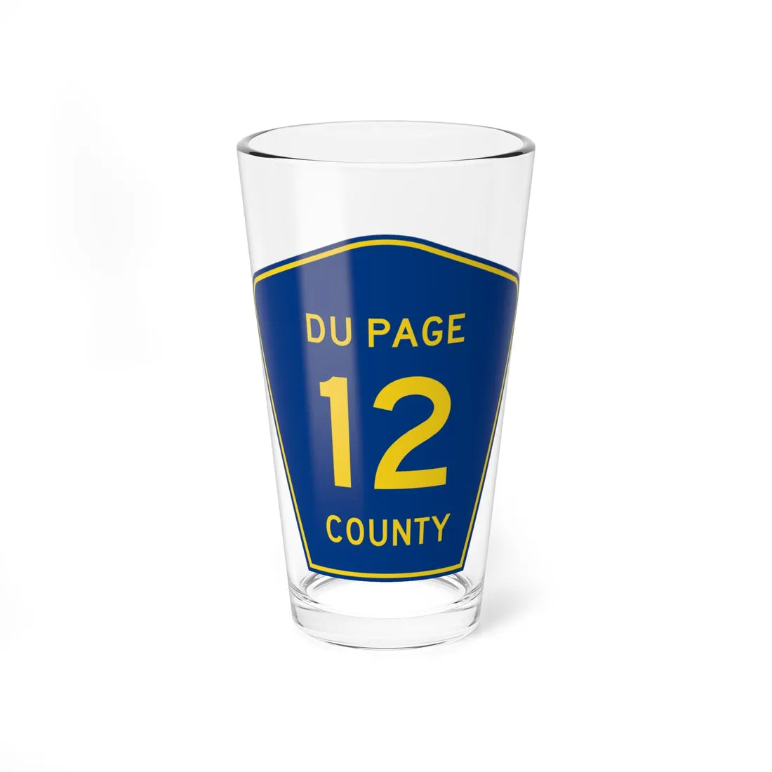 DuPage County 12 (Illinois) (Road Sign) Pint Glss 16oz 16oz - Go Mug Yourself