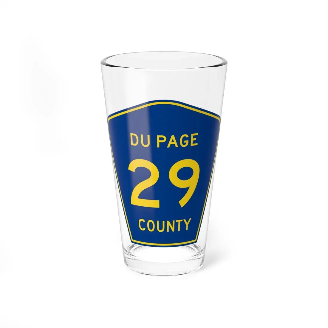DuPage County 29 (Illinois) (Road Sign) Pint Glass 16oz 16oz - Go Mug Yourself