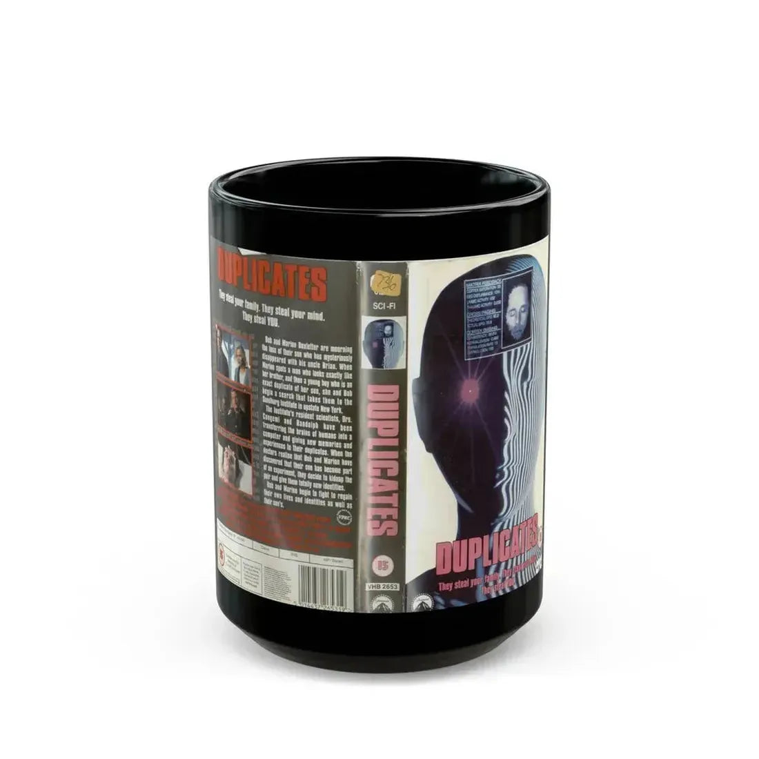 DUPLICATES (VHS COVER) - Black Coffee Mug 15oz - Go Mug Yourself