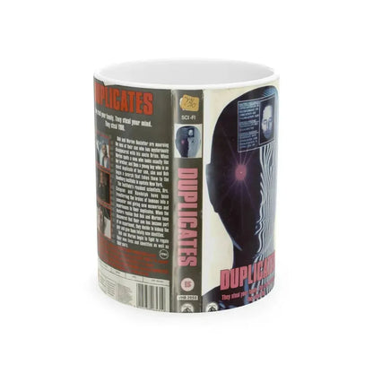DUPLICATES (VHS COVER) - White Coffee Mug 11oz - Go Mug Yourself