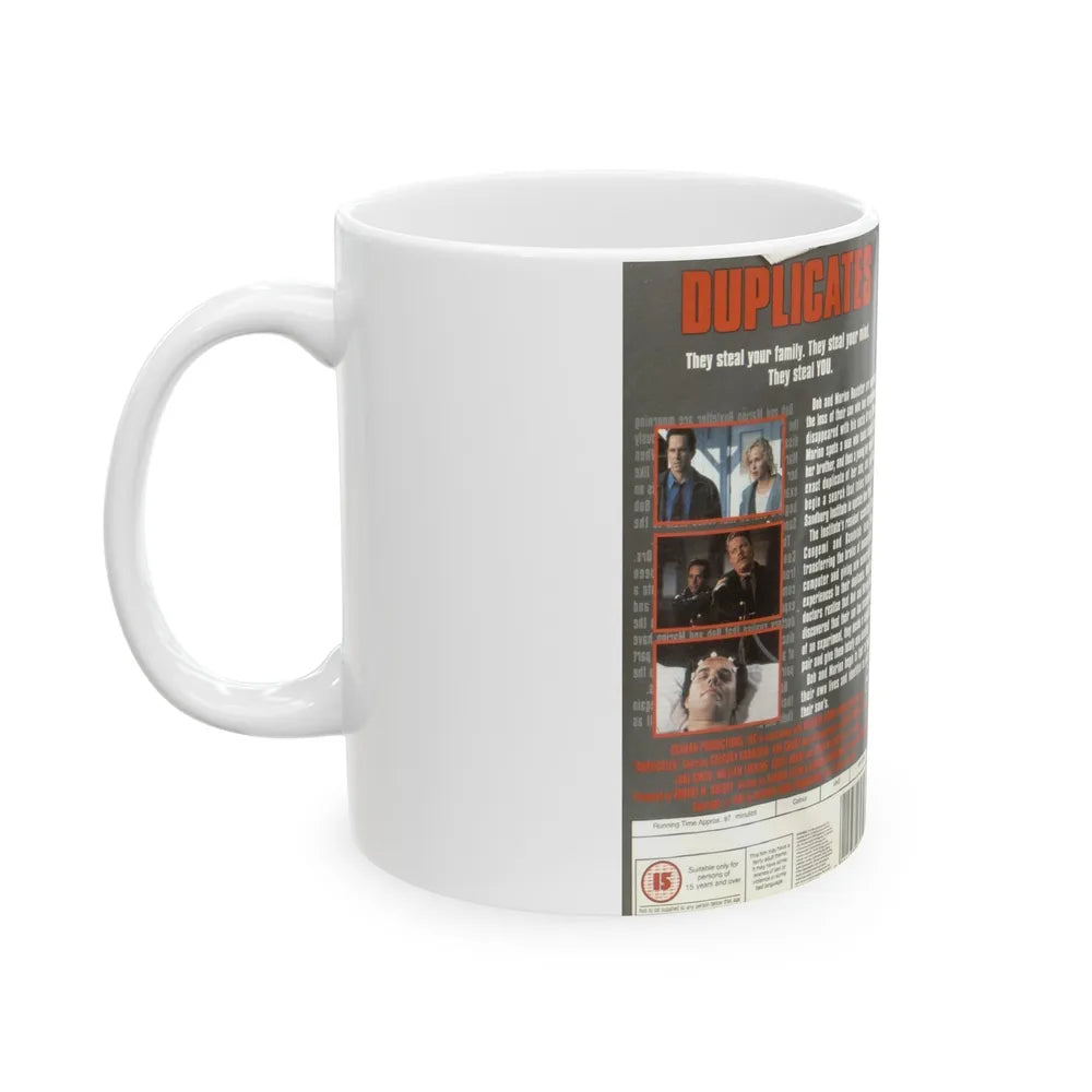 DUPLICATES (VHS COVER) - White Coffee Mug-Go Mug Yourself