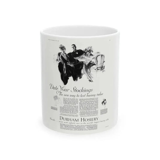 Durham Hosiery ad, McCall's, May 1927 - White Coffee Mug 11oz - Go Mug Yourself
