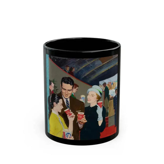 During the Intermission...the Pause that Refreshes, Coca-Cola ad illustration, c. 1960 - Black Coffee Mug 11oz - Go Mug Yourself