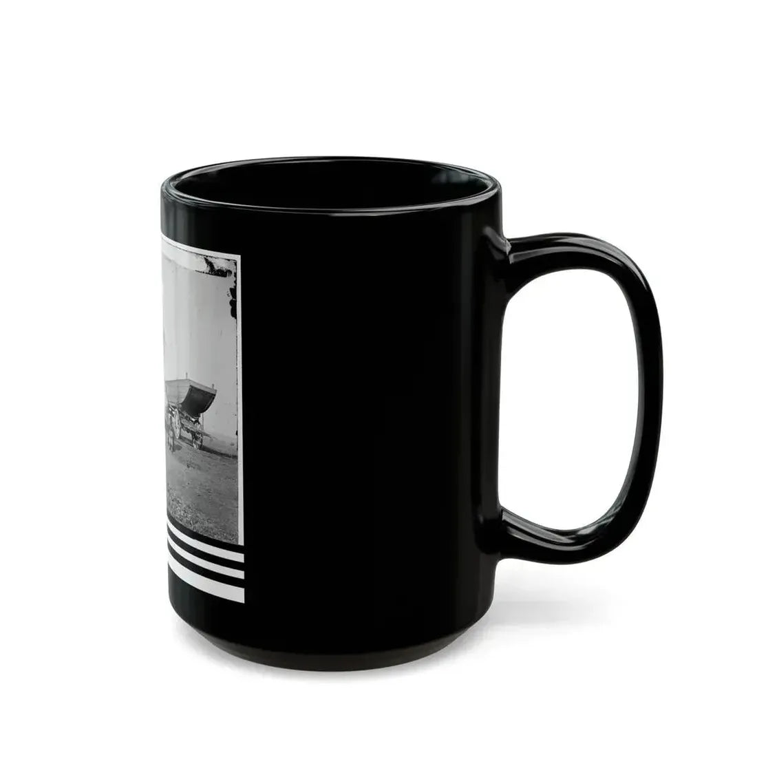 Dutch Gap, Virginia (Vicinity). Pontoon Boats On Wheeled Carriages At Deserted Farm House Near Dutch Gap Canal (U.S. Civil War) Black Coffee Mug - Go Mug Yourself