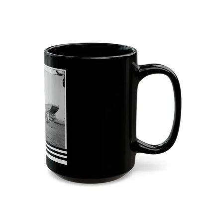 Dutch Gap, Virginia (Vicinity). Pontoon Boats On Wheeled Carriages At Deserted Farm House Near Dutch Gap Canal (U.S. Civil War) Black Coffee Mug - Go Mug Yourself