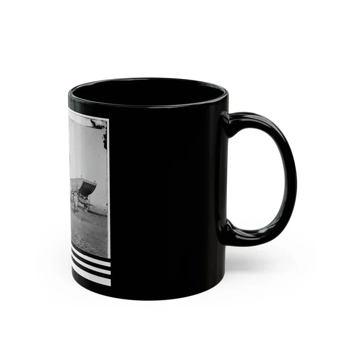 Dutch Gap, Virginia (Vicinity). Pontoon Boats On Wheeled Carriages At Deserted Farm House Near Dutch Gap Canal (U.S. Civil War) Black Coffee Mug - Go Mug Yourself