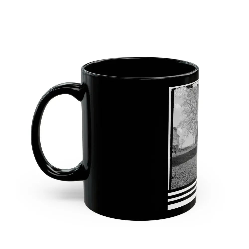 Dutch Gap, Virginia (Vicinity). Pontoon Boats On Wheeled Carriages At Deserted Farm House Near Dutch Gap Canal (U.S. Civil War) Black Coffee Mug - Go Mug Yourself