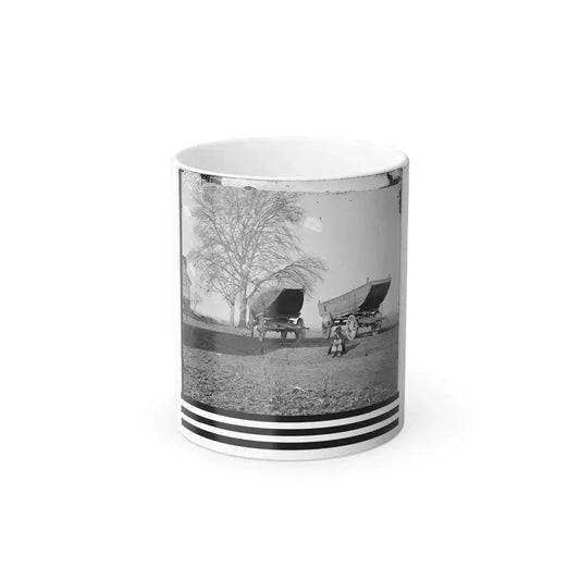 Dutch Gap, Virginia (Vicinity). Pontoon Boats on Wheeled Carriages at Deserted Farm House Near Dutch Gap Canal (U.S. Civil War) Color Changing Coffee Mug 11oz Default Title 11oz - Go Mug Yourself