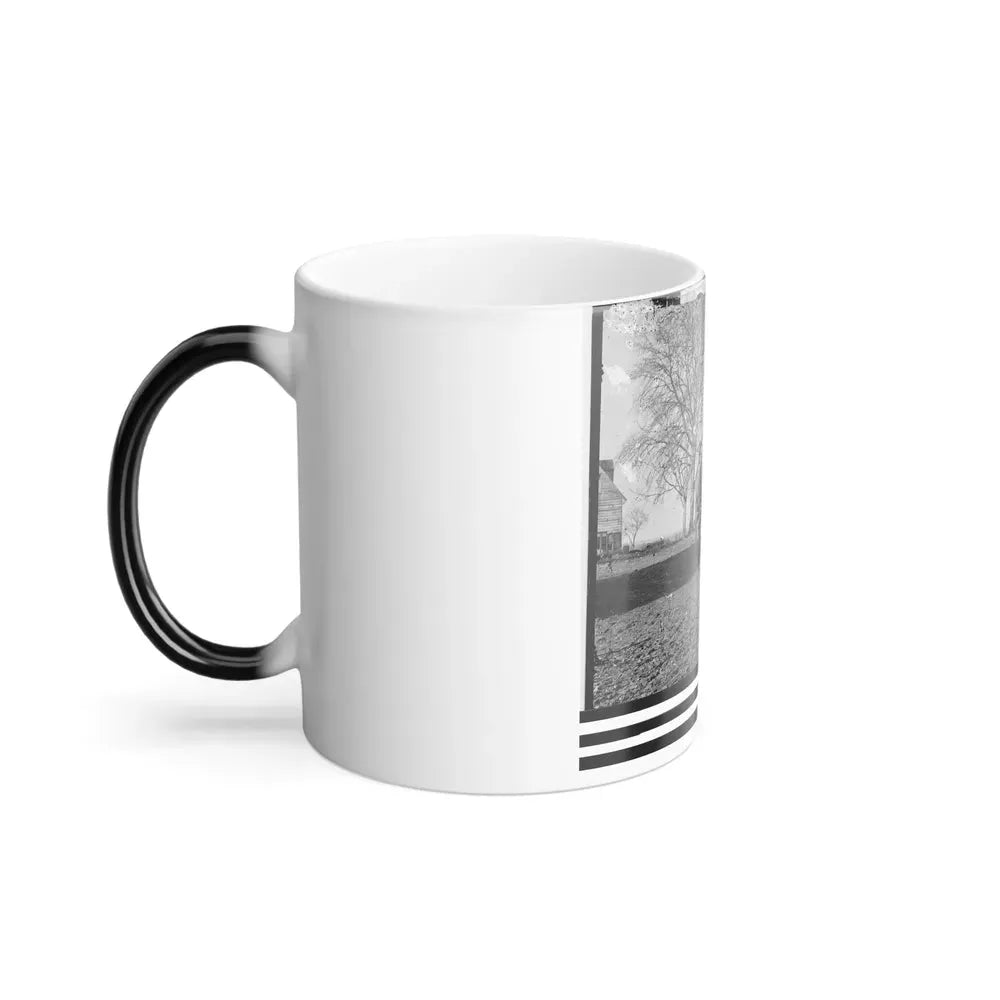 Dutch Gap, Virginia (Vicinity). Pontoon Boats on Wheeled Carriages at Deserted Farm House Near Dutch Gap Canal (U.S. Civil War) Color Changing Coffee Mug 11oz - Go Mug Yourself