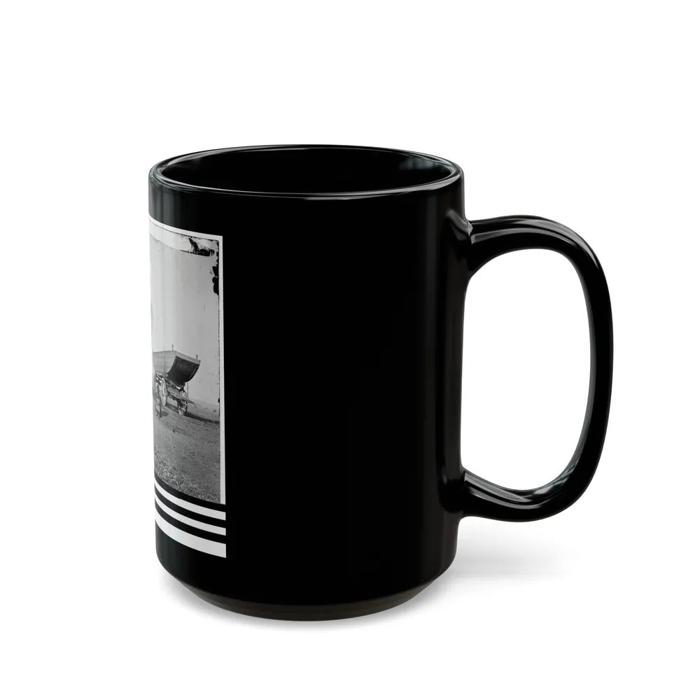 Dutch Gap, Virginia (Vicinity). Pontoon Boats On Wheeled Carriages At Deserted Farm House Near Dutch Gap Canal (U.S. Civil War) Black Coffee Mug-Go Mug Yourself