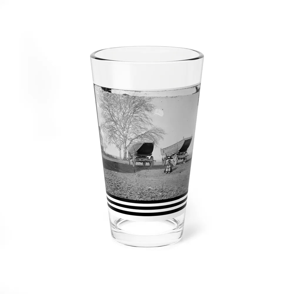 Dutch Gap, Virginia (Vicinity). Pontoon Boats On Wheeled Carriages At Deserted Farm House Near Dutch Gap Canal (U.S. Civil War) Pint Glass 16oz-16oz-Go Mug Yourself