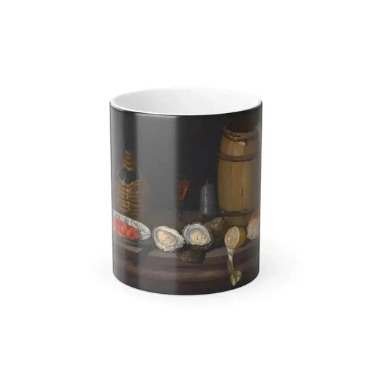 Dutch or English School, early 18th century - Still Life of Shrimps in a Porcelain Dish, Oysters, a Peel-0 - Color Changing Mug 11oz 11oz - Go Mug Yourself