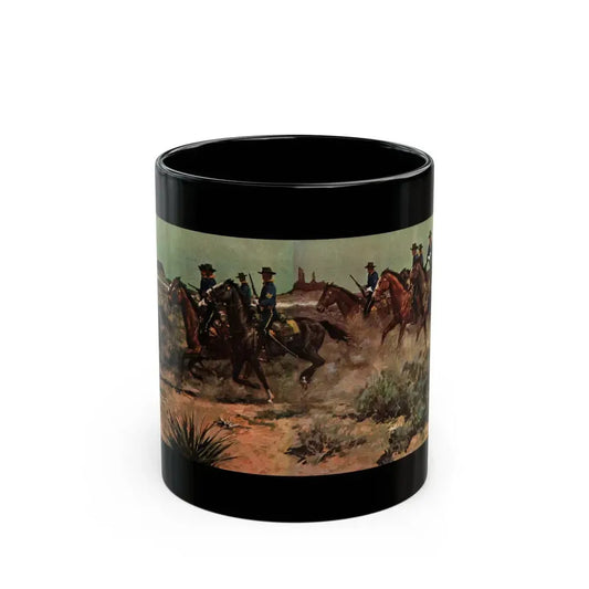 Duty, Collier's, November 22, 1952, Illustration by Donald Teague as Edwin Dawes - Black Coffee Mug 11oz - Go Mug Yourself