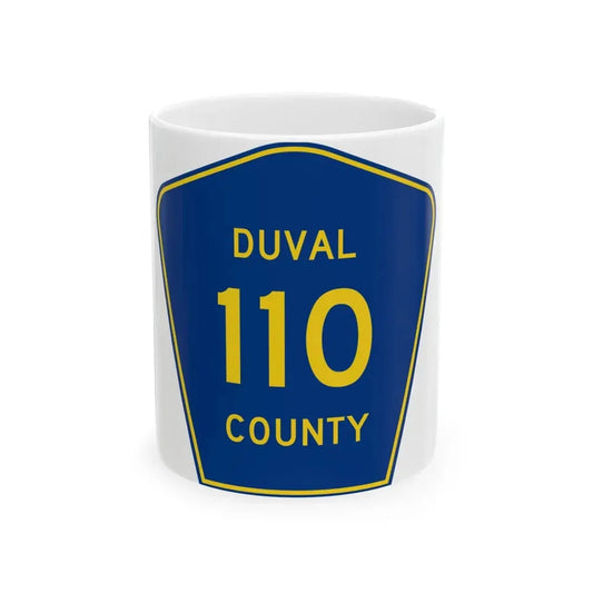 Duval County 110 (Florida) (Road Sign) White Coffee Mug 11oz - Go Mug Yourself