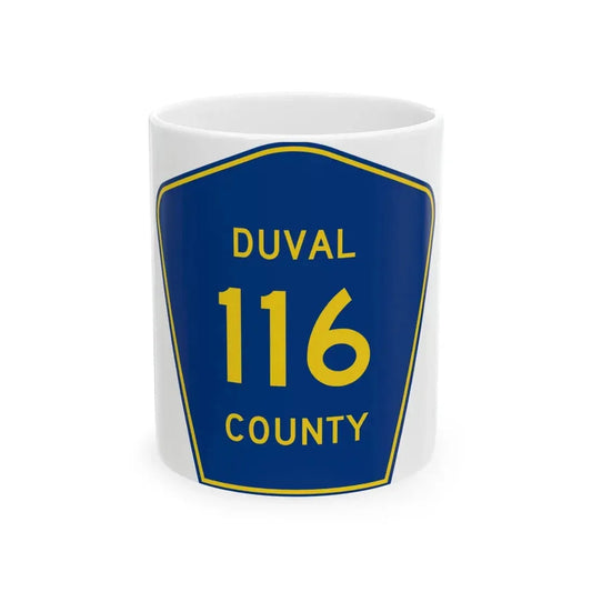 Duval County 116 (Florida) (Road Sign) White Coffee Mug 11oz - Go Mug Yourself