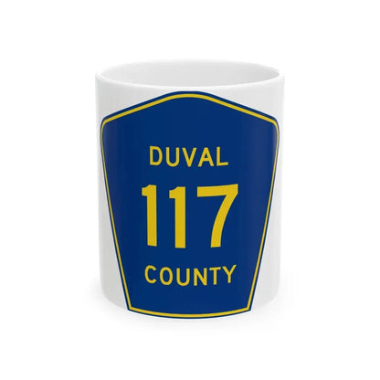 Duval County 117 (Florida) (Road Sign) White Coffee Mug 11oz - Go Mug Yourself