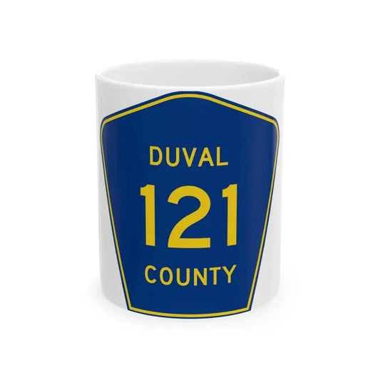 Duval County 121 (Florida) (Road Sign) White Coffee Mug 11oz - Go Mug Yourself