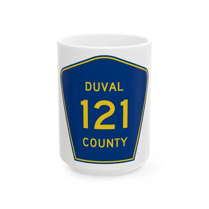 Duval County 121 (Florida) (Road Sign) White Coffee Mug 15oz - Go Mug Yourself