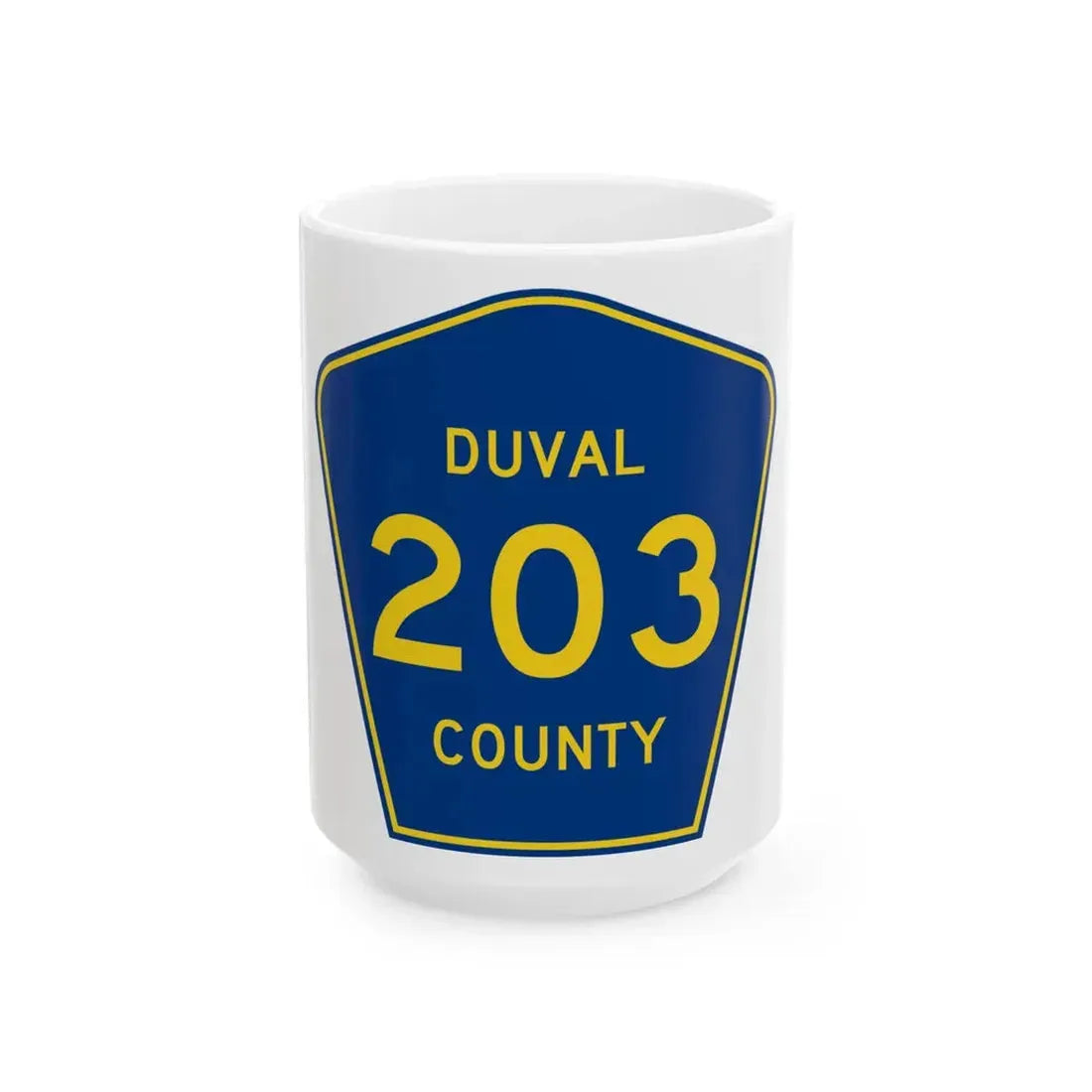 Duval County 203 (Florida) (Road Sign) White Coffee Mug 15oz - Go Mug Yourself