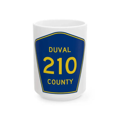 Duval County 210 (Florida) (Road Sign) White Coffee Mug 15oz - Go Mug Yourself