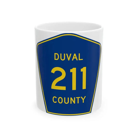 Duval County 211 (Florida) (Road Sign) White Coffee Mug 11oz - Go Mug Yourself