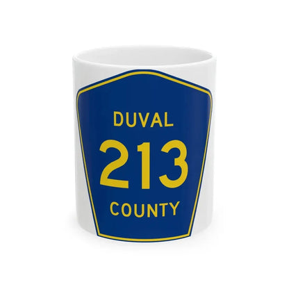 Duval County 213 (Florida) (Road Sign) White Coffee Mug 11oz - Go Mug Yourself