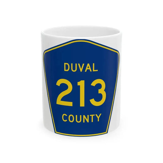Duval County 213 (Florida) (Road Sign) White Coffee Mug 11oz - Go Mug Yourself