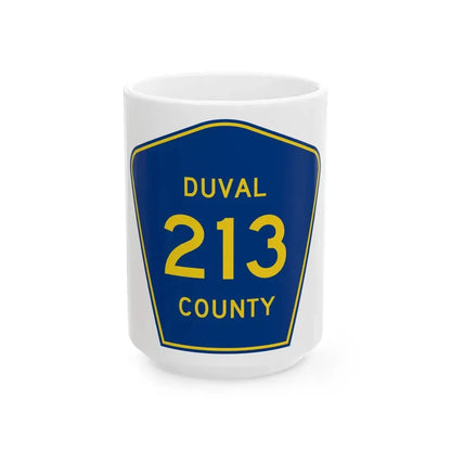 Duval County 213 (Florida) (Road Sign) White Coffee Mug 15oz - Go Mug Yourself