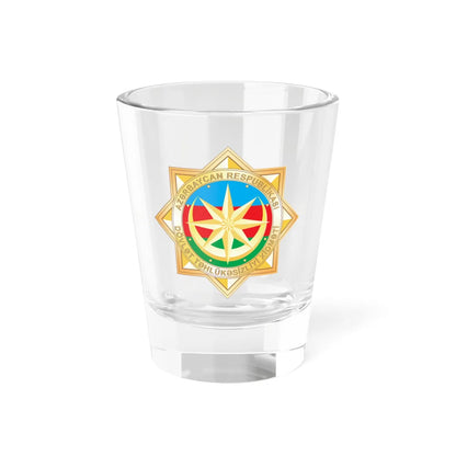 Dövlət Təhlükəsizliyi Xidmətinin loqosu (Azerbaijan) (Coat of Arms) Shot Glass 1.5oz 1.5oz - Go Mug Yourself