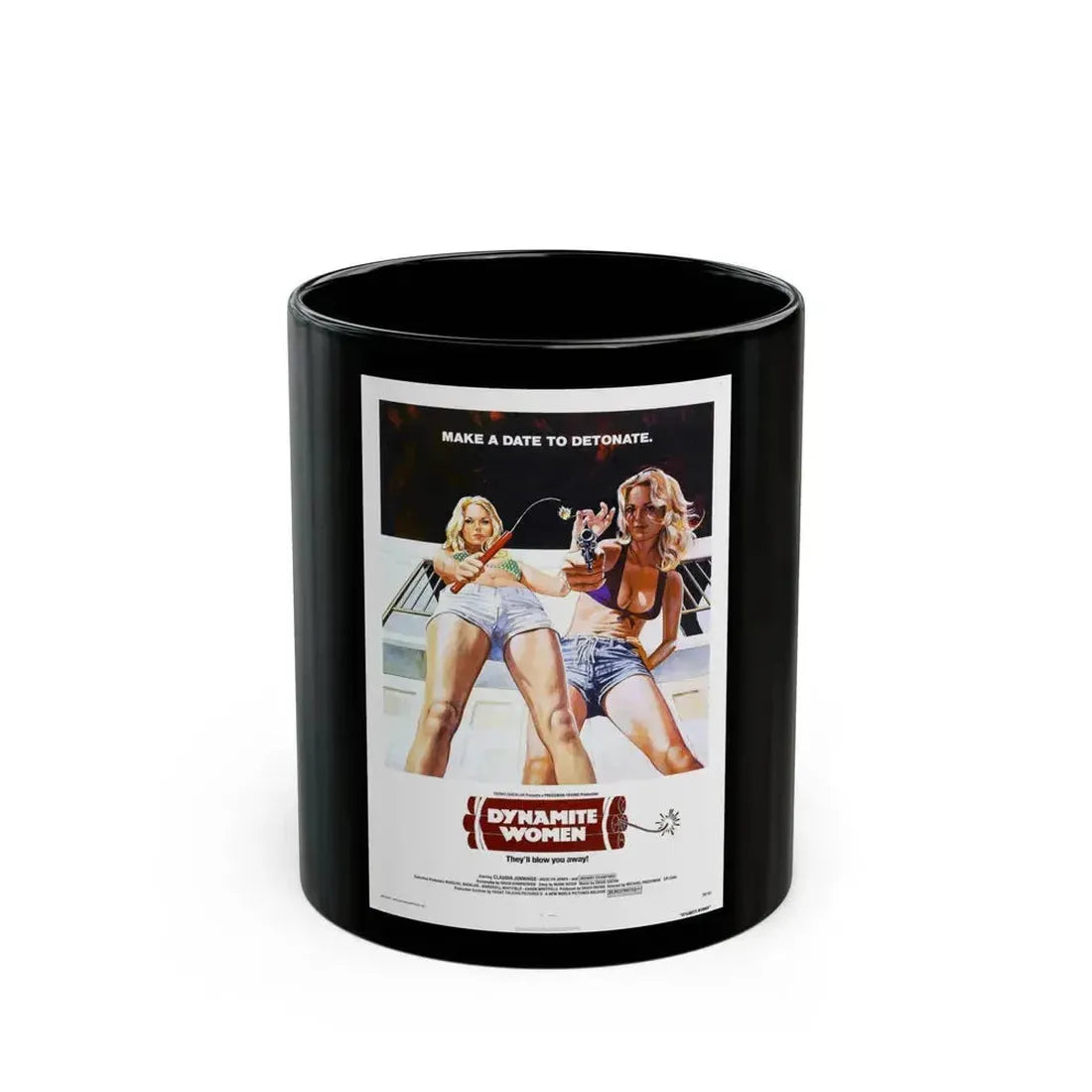 DYNAMITE WOMEN 1976 Movie Poster - Black Coffee Mug 11oz - Go Mug Yourself