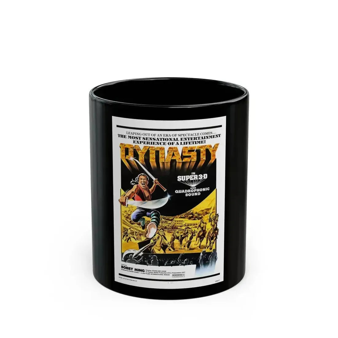 DYNASTY 1977 Movie Poster - Black Coffee Mug 11oz - Go Mug Yourself