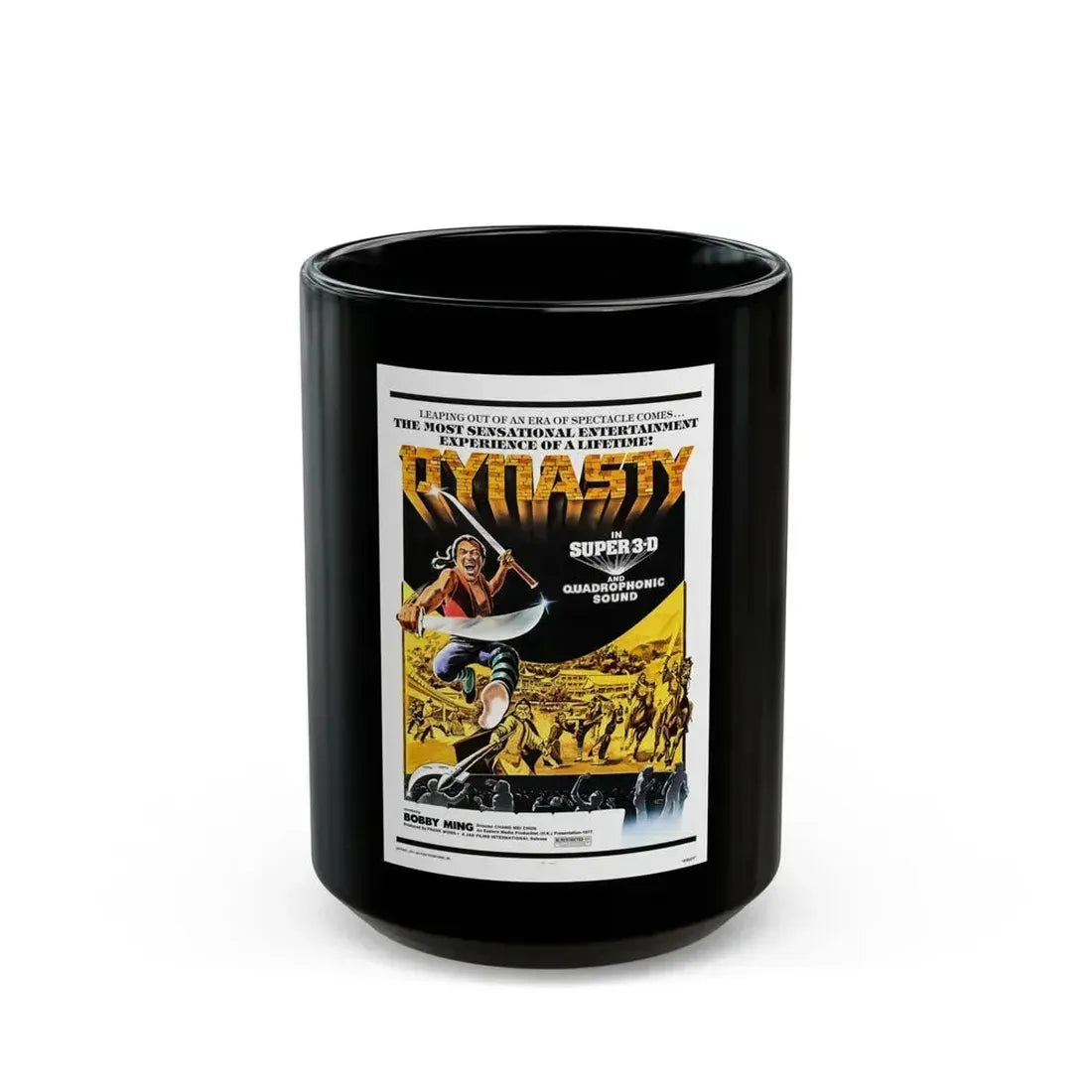 DYNASTY 1977 Movie Poster - Black Coffee Mug 15oz - Go Mug Yourself