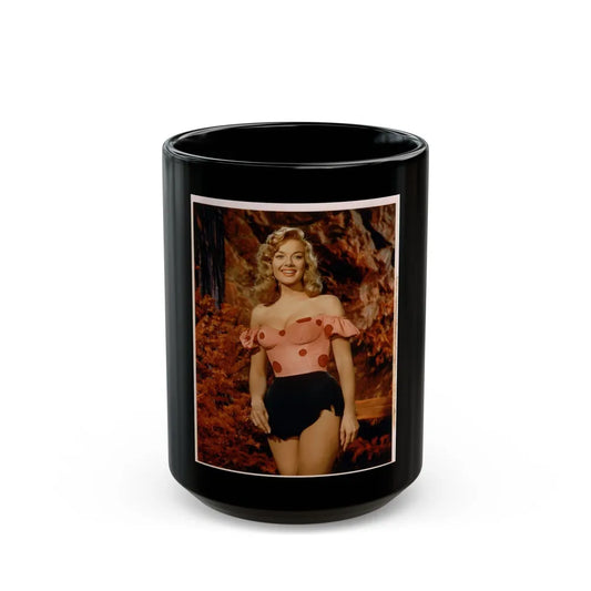 Leslie Parrish #24 3 (Vintage Female Icon) Black Coffee Mug-15oz-Go Mug Yourself