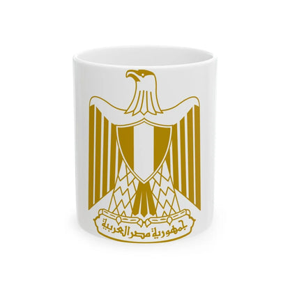 Coat of arms of Egypt (on flag) - White Coffee Mug-11oz-Go Mug Yourself