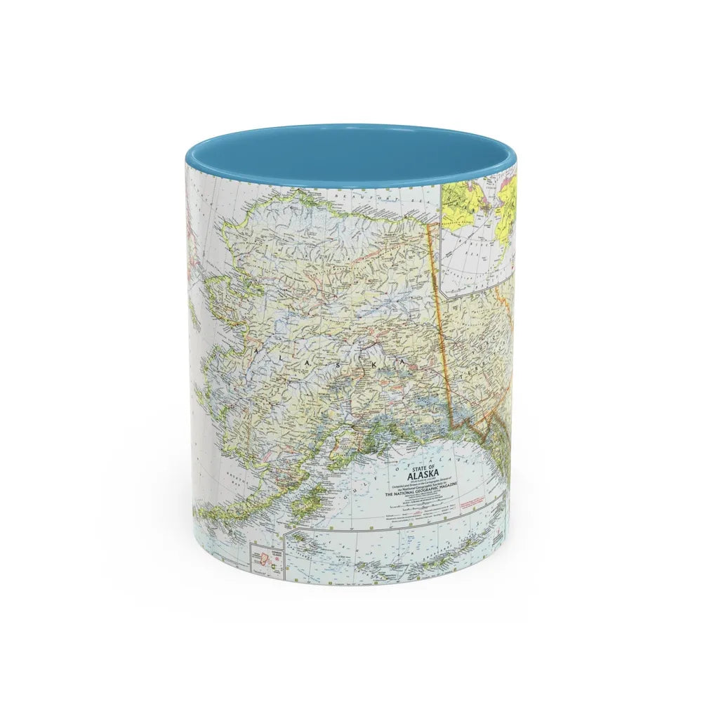 USA - Alaska (1959) (Map) Accent Coffee Mug-11oz-Light Blue-Go Mug Yourself