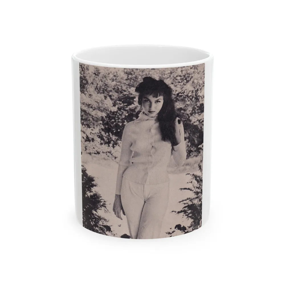 Julie Newmar #375 (Vintage Female Icon) White Coffee Mug-11oz-Go Mug Yourself