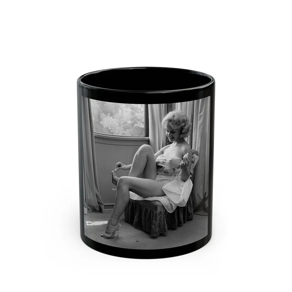 Greta Thyssen #70 (Vintage Female Icon) Black Coffee Mug-11oz-Go Mug Yourself