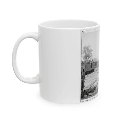 Catlett's Station, Va. The Station With U.S. Military Railroad Boxcars And Soldiers (U.S. Civil War) White Coffee Mug-Go Mug Yourself