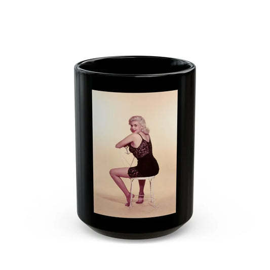 Jayne Mansfield #239 (Vintage Female Icon) Black Coffee Mug-15oz-Go Mug Yourself