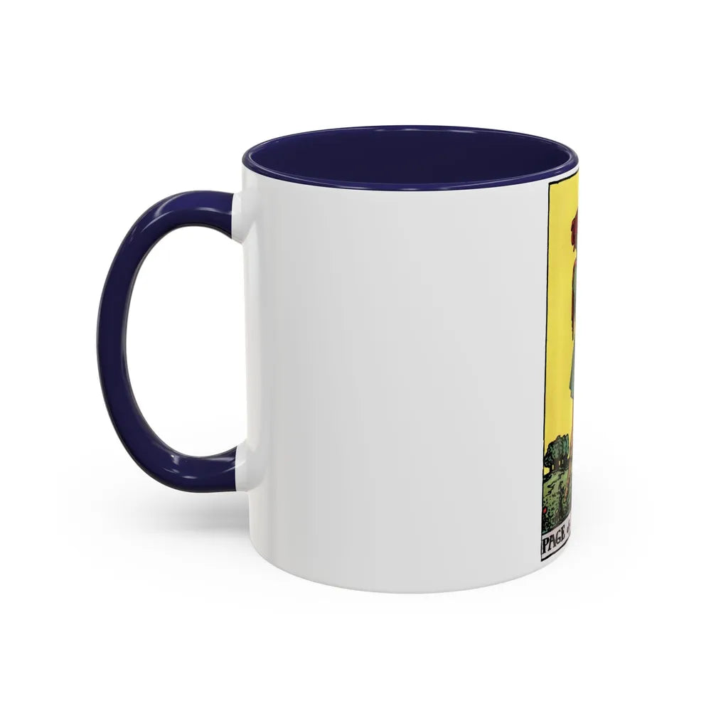 The Page of Pentacles (Tarot Card) Accent Coffee Mug-Go Mug Yourself