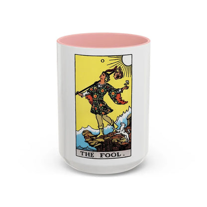 The Fool (Tarot Card) Accent Coffee Mug-15oz-Pink-Go Mug Yourself