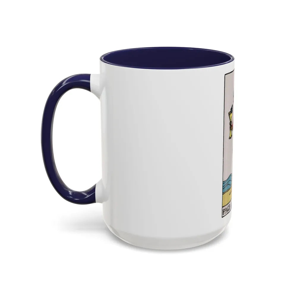 The Page of Cups (Tarot Card) Accent Coffee Mug-Go Mug Yourself