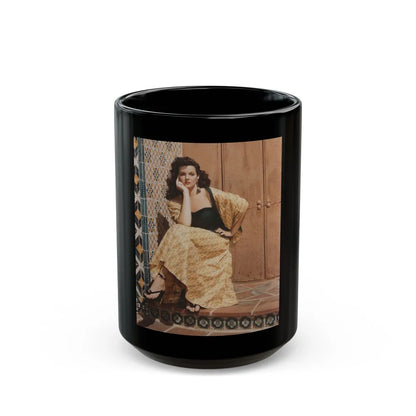 Jane Russell #207 (Vintage Female Icon) Black Coffee Mug-15oz-Go Mug Yourself