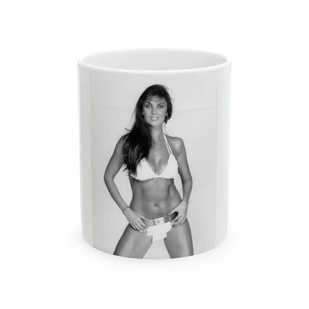 Caroline Munro #13 (Vintage Female Icon) White Coffee Mug-11oz-Go Mug Yourself