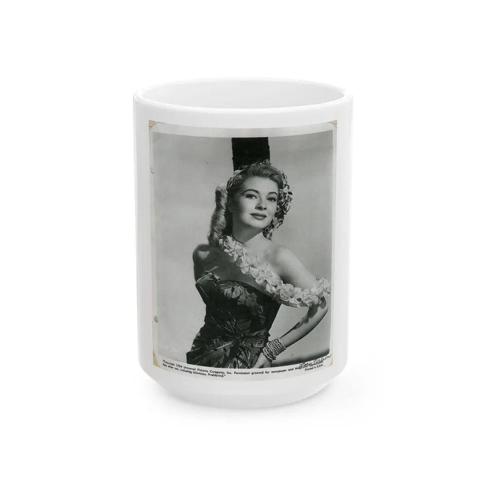 Lori Nelson #58 - Printed & Scanned (Vintage Female Icon) White Coffee Mug-15oz-Go Mug Yourself